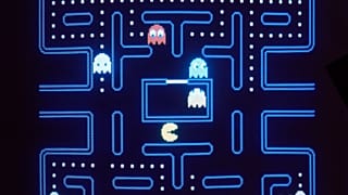 This close up view of a monitor shows the electronic video game Pac-Man in 1983. (AP Photo)
