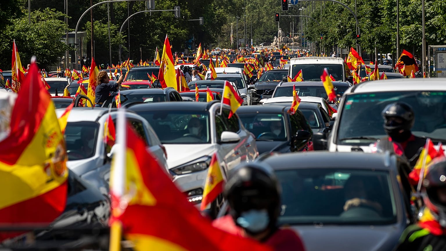 Η πορεία με οχήματα στο κέντρο της Μαδρίτης