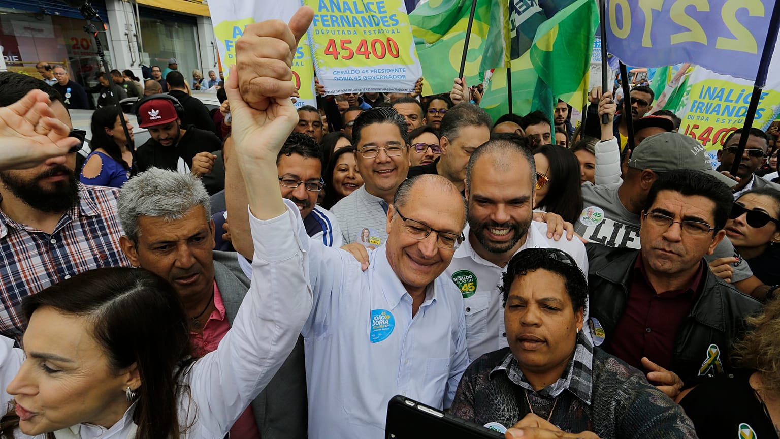 Bruno Covas nell'ultima campagna per le amministrative