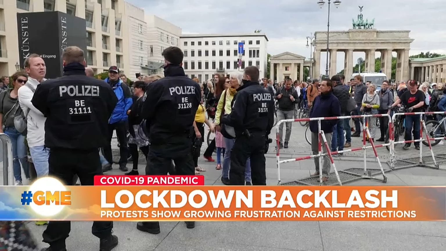 Police and protesters in Berlin, Germany
