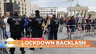 Police and protesters in Berlin, Germany