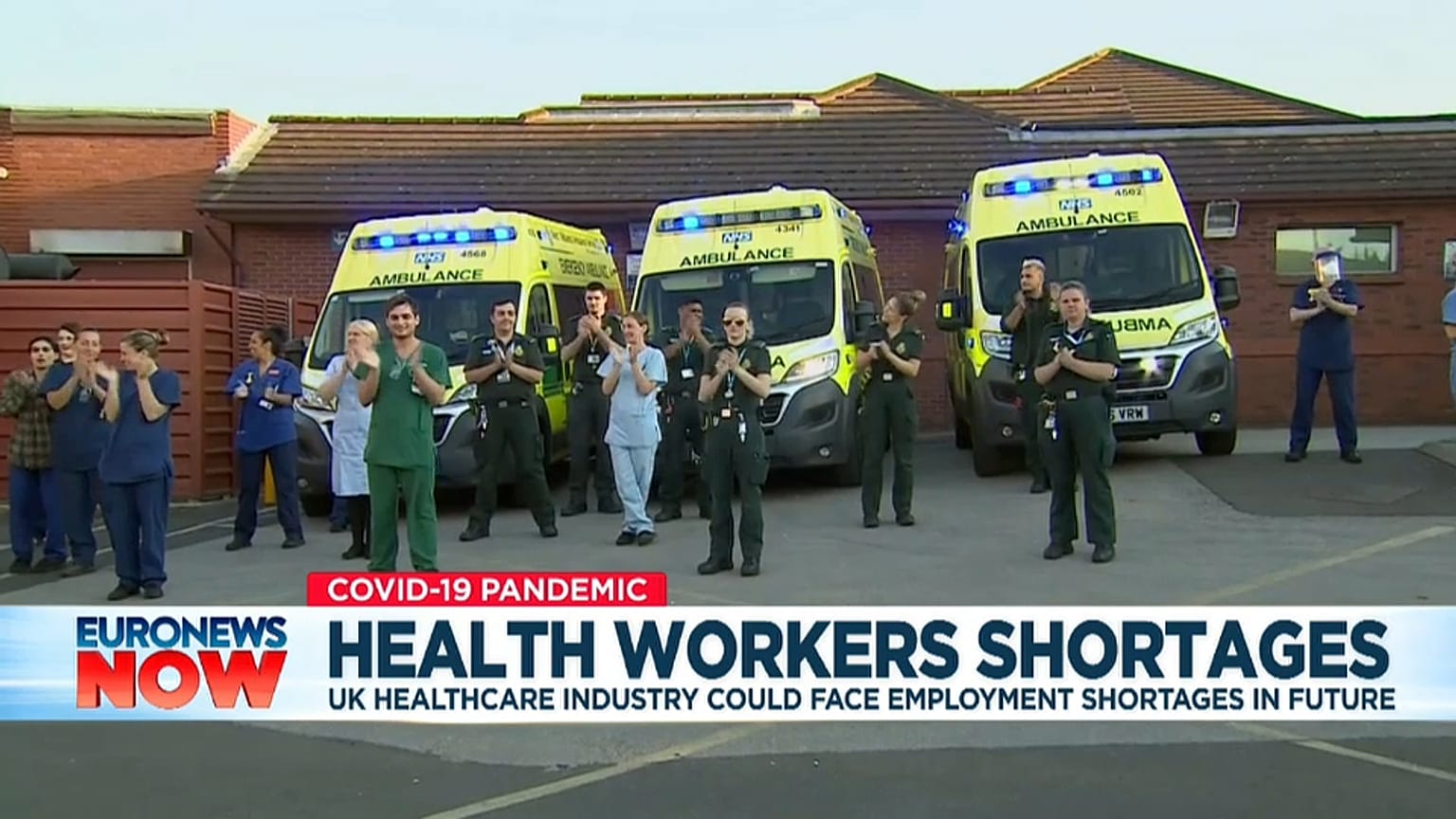 UK healthcare workers during the clap for carers 