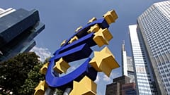 The logo of the European Central Bank ECB is seen in front of the ECB in Frankfurt, central Germany