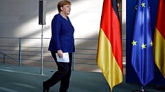 German Chancellor Angela Merkel arrives to address a press conference in Berlin, Wednesday May 20, 2020.