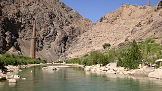 The Minaret of Jam and Qasr Zarafshan, by the Hari Rud (river)