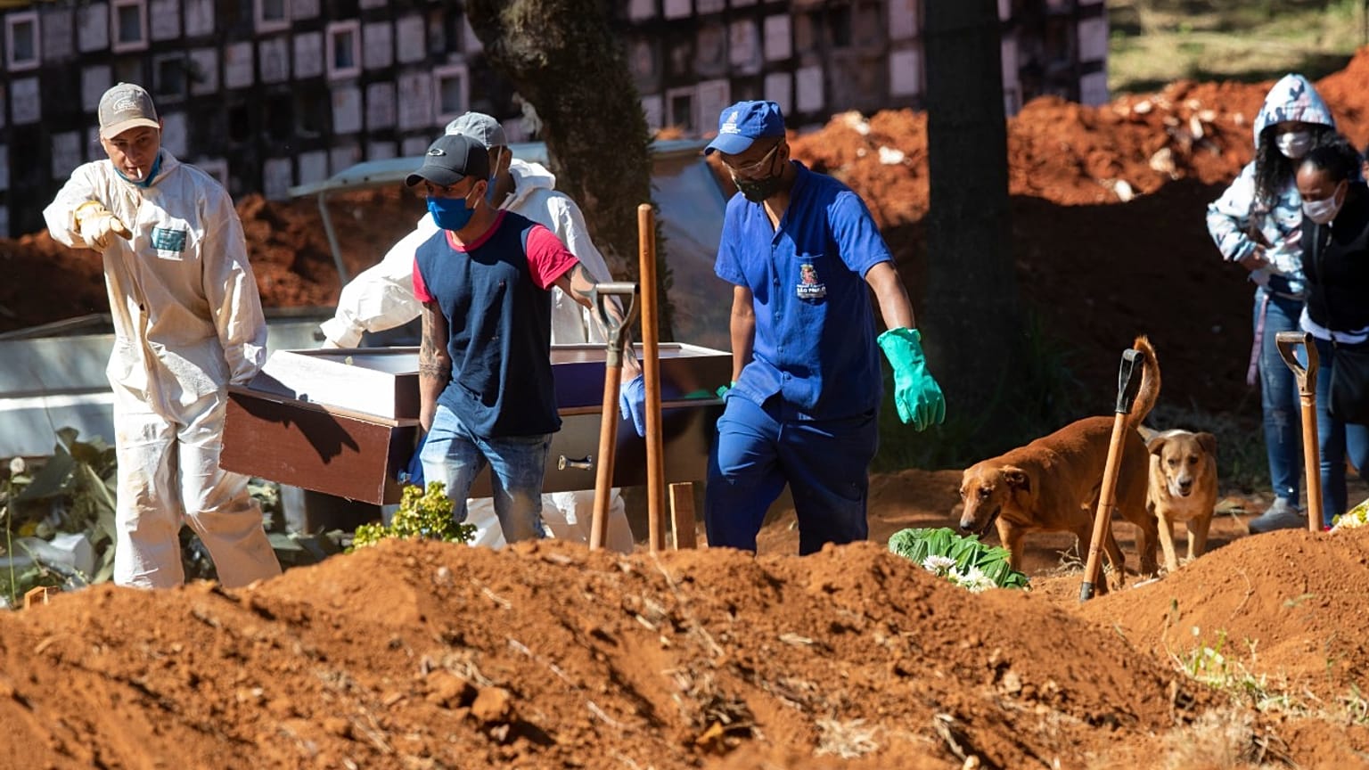 Cemetery workers