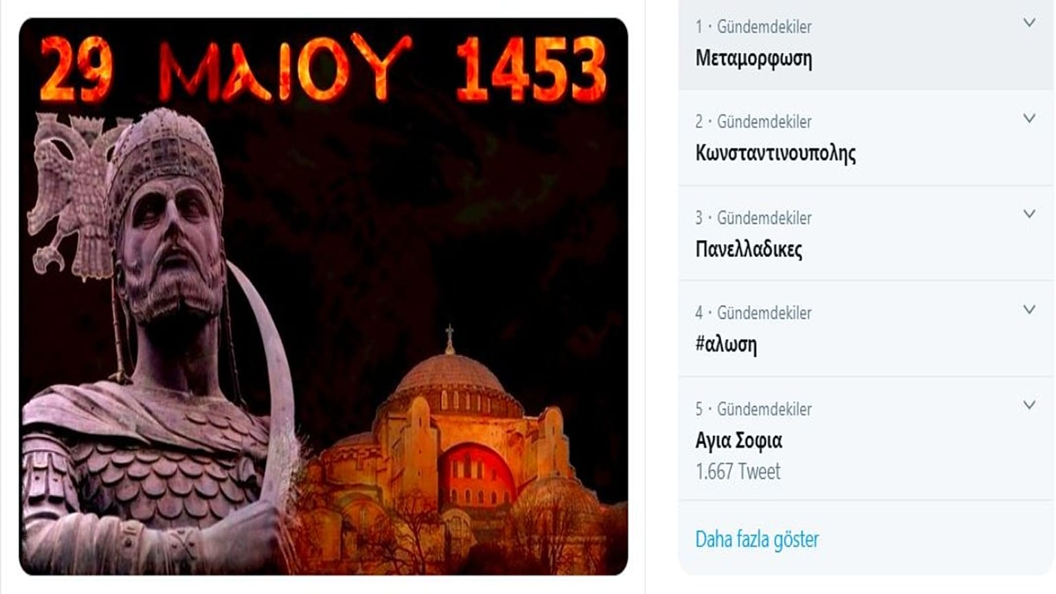 Yunanistan Twitter gündemi