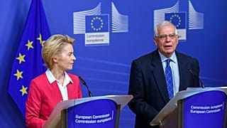 Ursula von der Leyen, on the left, and Josep Borrell Fontelles
