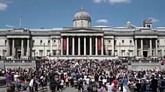Protestos em Trafalgar Square contra a morte de George Floyd