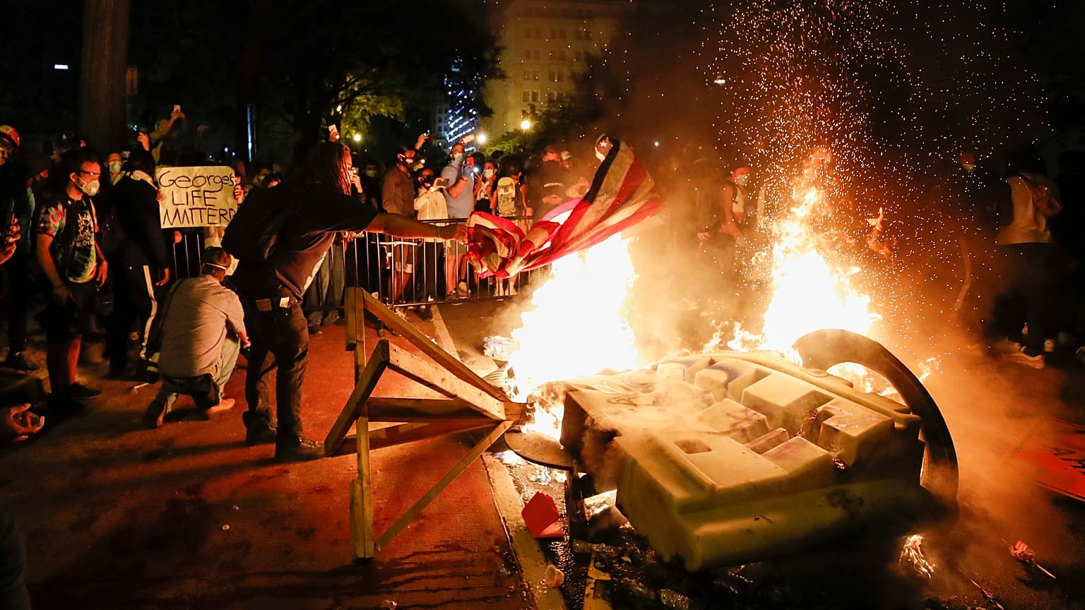 Protestas cerca de la Casa Blanca, en Washington, Estados Unidos