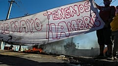 Manifestación demandando ayudas al Gobierno chileno para los afectados por la pandemia