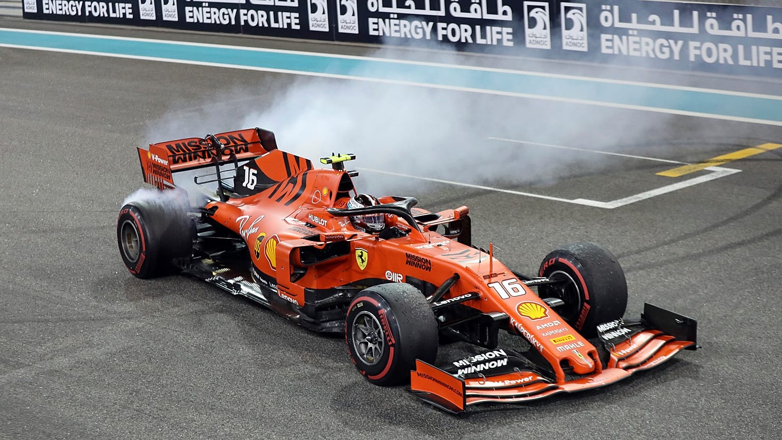 Ferrari car in the circuit.