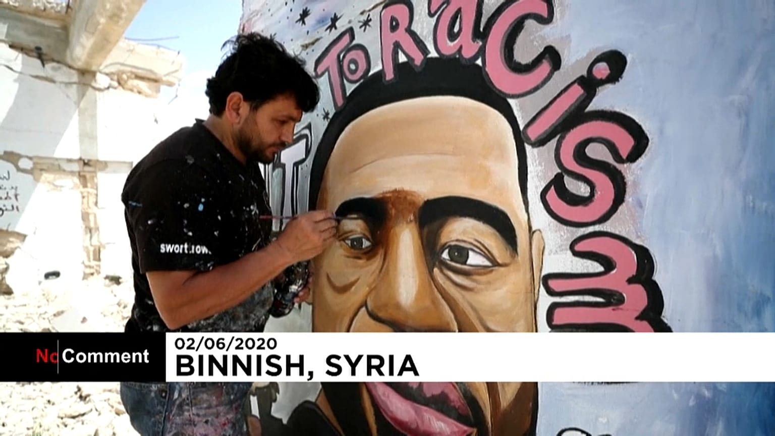 Homenaje a George Floyd en Binnish, Siria 