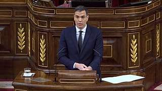 El presidente del Gobierno español, Pedro Sánchez, en el Congreso de los Diputados