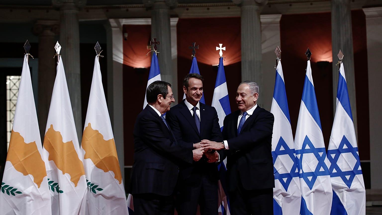 Νίκος Αναστασιάδης, Κυριάκος Μητσοτάκης και Βενιαμίν Νετανιάχου