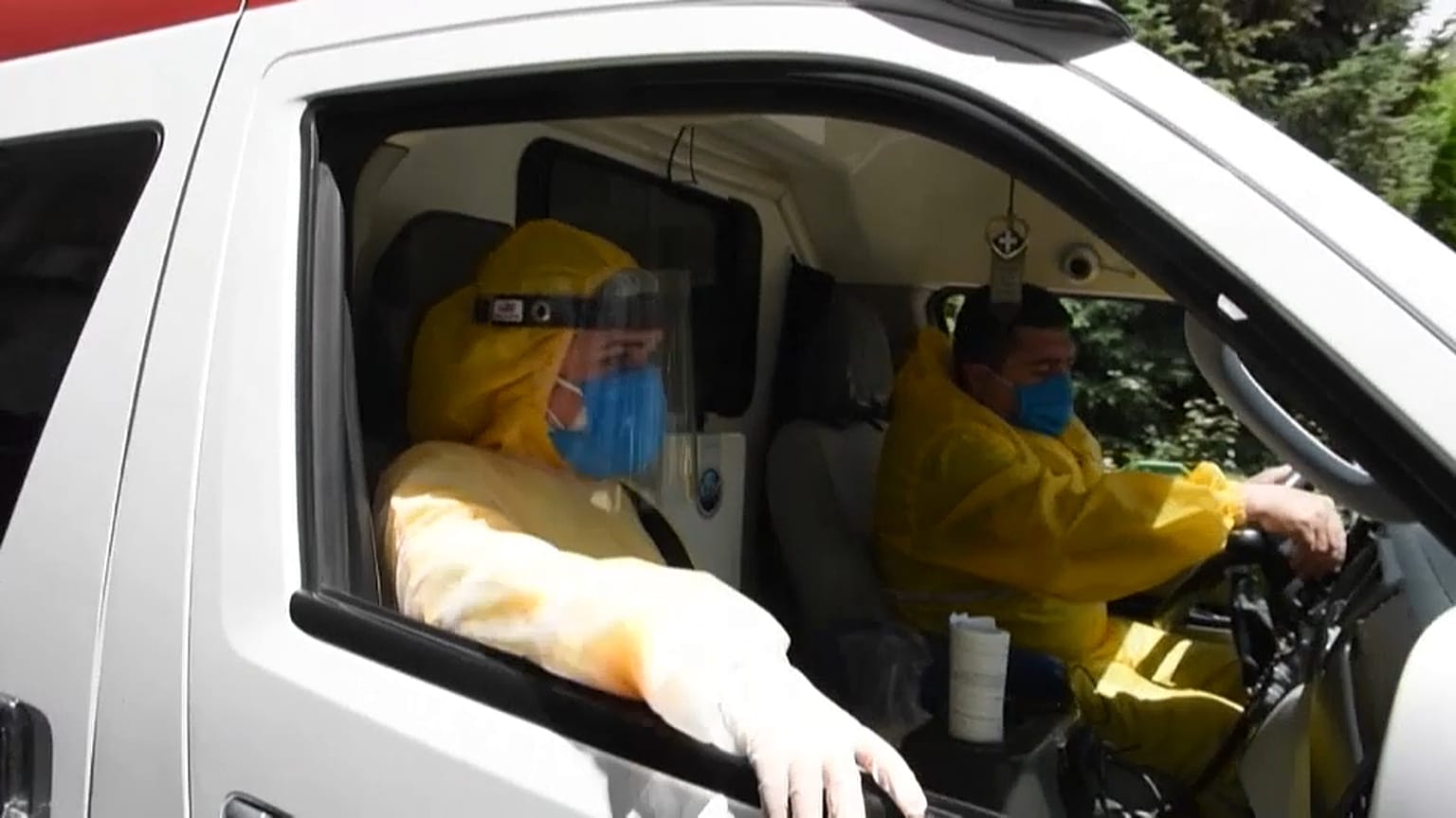 Medics in ambulance car (Erevan, Armenia, June 2, 2020)
