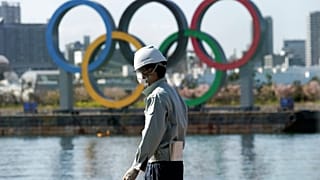 Die Olympischen Ringe im Zeichen des Coronavirus