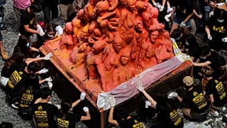 Tiananmen Katliamı kurbanları anısına yapılan Hong Kong Üniversitesi'ndeki Utanç Sütunu (Pillar of Shame) 