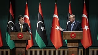 Cumhurbaşkanı Recep Tayyip Erdoğan ile Libya Başbakanı Fayiz es-Serrac