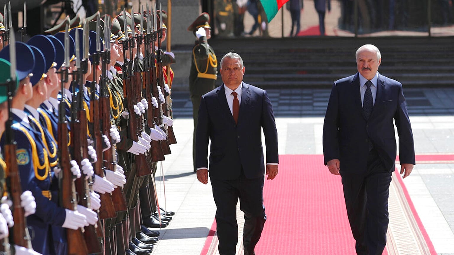 Orbán Viktor és Aljakszandr Lukasenka Minszkben 