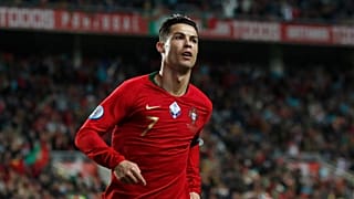 Portugal's Cristiano Ronaldo during the Euro 2020 group B qualifying soccer match between Portugal and Lithuania Nov. 14, 2019.