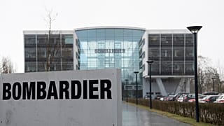 A row of unfinished Bombardier Global Express aircraft is seen at a Bombardier plant in Montreal on Friday, June 5, 2020.