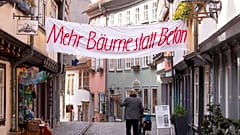 Proteste für das Klima gibt es immer häufiger: Ein Banner in Erfurt, 24. April 2020.