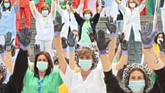 Protesta del personal sanitario en Madrid
