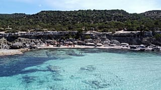 An aerial view shows the Akamas Peninsula along the western coast of Cyprus on May 31, 2020