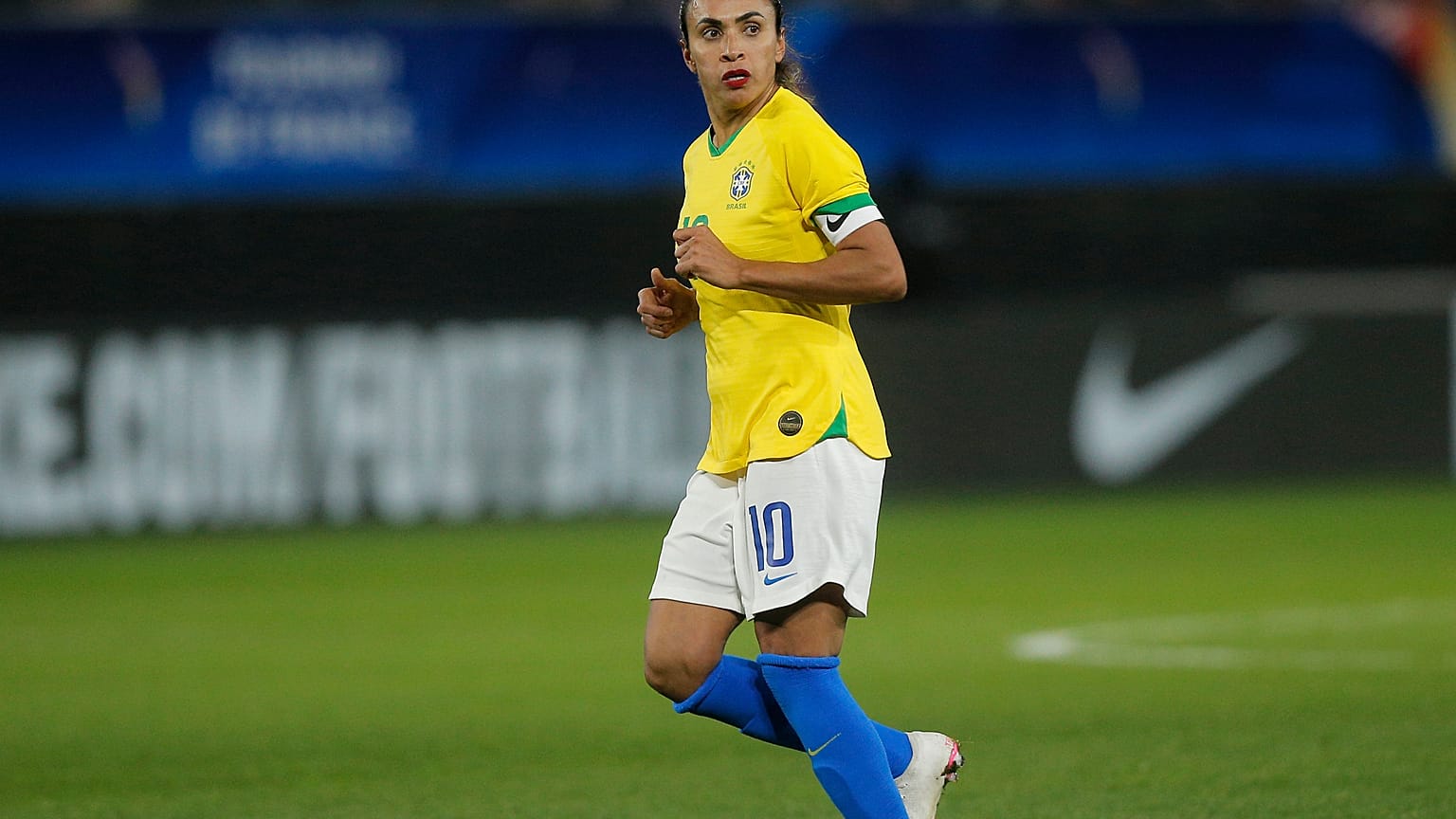 La Brésilienne Marta durant un match amical le 7 mars 2020 contre la France