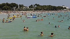 Holidaymakers in Alcudia, Mallorca, Spain in August 2009.