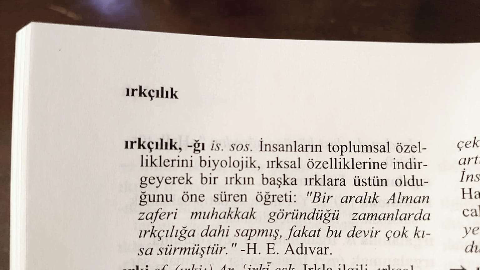 Irkçılığın İngilizce'de sözlük tanımı değişiyor