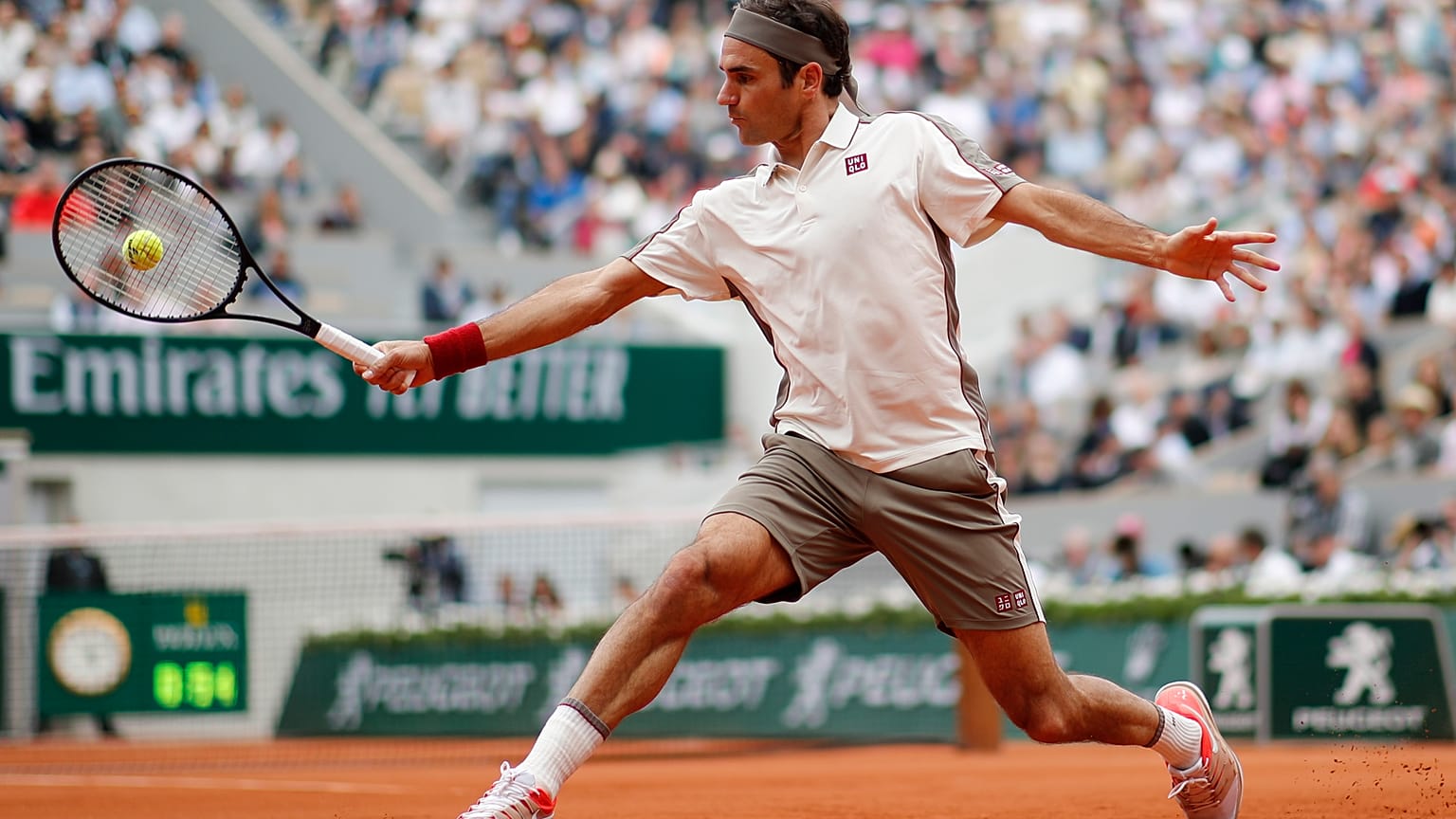 Switzerland's Roger Federer during a second-round match of the 2019 French Open against Germany's Oscar Otte.