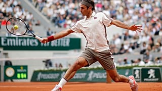 Switzerland's Roger Federer during a second-round match of the 2019 French Open against Germany's Oscar Otte.