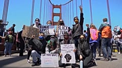 Des manifestants "Black Lives Matter" 