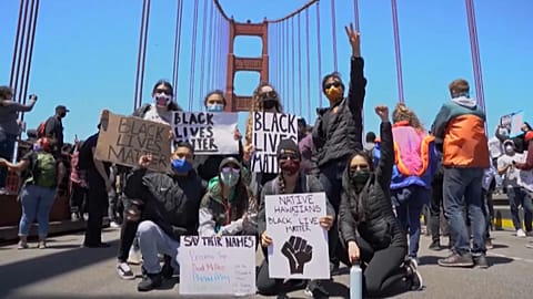 Des manifestants "Black Lives Matter" 