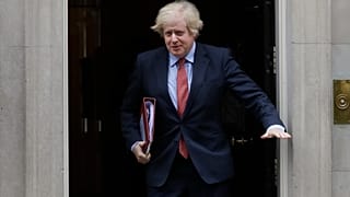 Britain's Prime Minister Boris Johnson leaves 10 Downing Street to attend the weekly session of PMQs in Parliament in London, Wednesday, June 10, 2020.