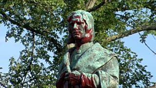 Памятник Колумбу в Ричмонде перед сносом.