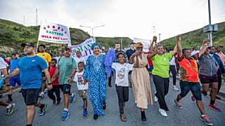The International Women’s Day 2020 Walk for Life with gender equality activists and local residents to demand action on gender-based violence in Port Moresby, Papua New Guinea
