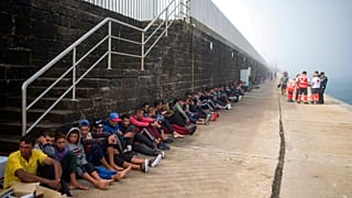 Libya'dan İtalya'da iltica eden mülteciler.