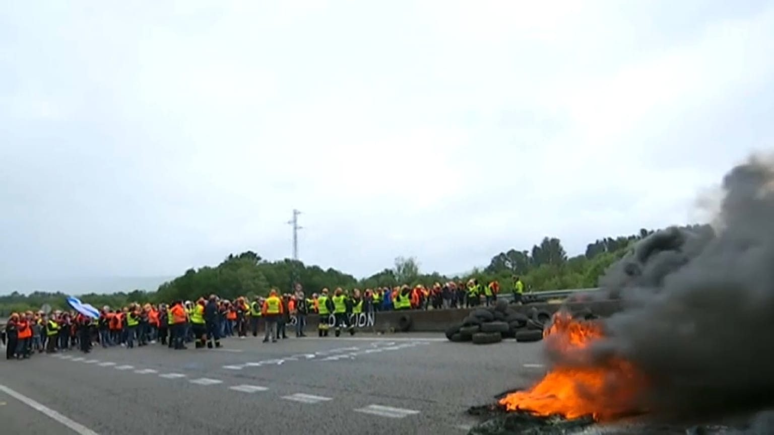 Protesta de los trabajadores de Alcoa San Cibrao