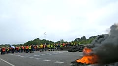 Protesta de los trabajadores de Alcoa San Cibrao