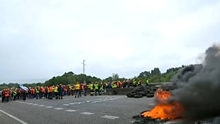 Protesta de los trabajadores de Alcoa San Cibrao