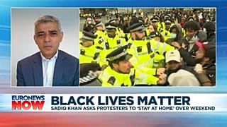Mayor of London Sadiq Khan speaking to Euronews on Friday, June 12, 2020