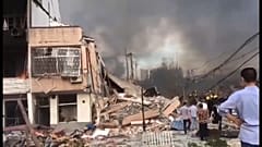 صور لأثار انفجار صهريح في الصين