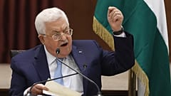 الرئيس الفلسطيني محمود عباس يتحدث خلال اجتماع القيادة الفلسطينية في رام الله  2020/05/19