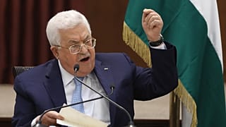 الرئيس الفلسطيني محمود عباس يتحدث خلال اجتماع القيادة الفلسطينية في رام الله  2020/05/19