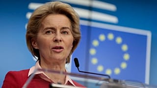 EU Commission president Ursula von der Leyen at EU budget summit in Brussels.