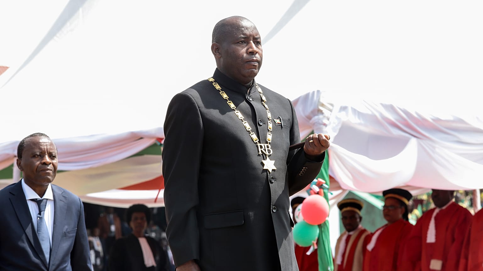 Le nouveau président du Burundi Evariste Ndayishimiye lors de son investiture
