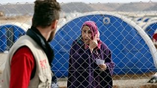 مخيم للنازحين في خازر بالقرب من الموصل في العراق